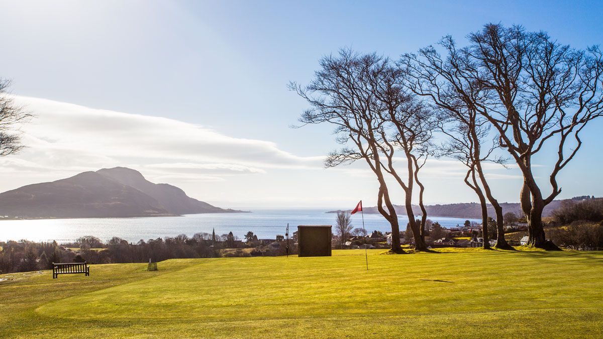 8th green view to holy isle